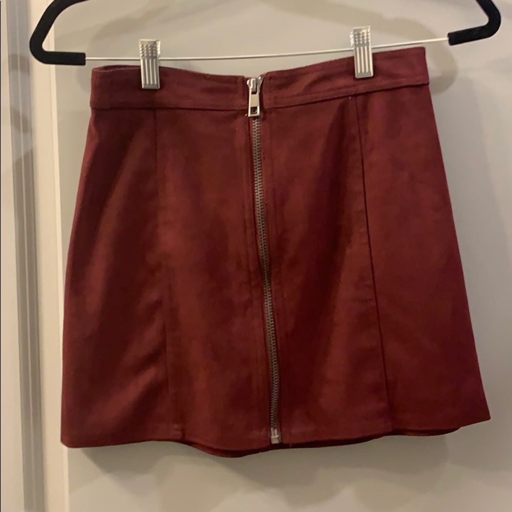 Burgundy mini skirt
